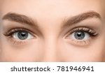 Beautiful female eyes with long ...