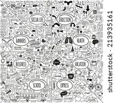 mega set of doodle icons.... | Shutterstock .eps vector #213935161