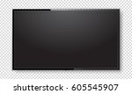 realistic tv screen. modern... | Shutterstock .eps vector #605545907