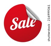 red round sale sticker on white ... | Shutterstock .eps vector #216999361