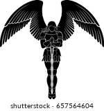archangel sword meditate | Shutterstock .eps vector #657564604