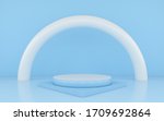 blue podium minimal on blue... | Shutterstock . vector #1709692864