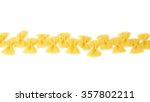 line made of dry farfalle... | Shutterstock . vector #357802211