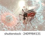 Aedes aegypti mosquito with...