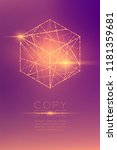 cube box isometric wireframe... | Shutterstock .eps vector #1181359681