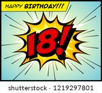 happy birthday postcard  in a... | Shutterstock .eps vector #1219297801