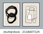 set of two abstract creative... | Shutterstock .eps vector #2118607124