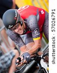 Small photo of ROTTERDAM, THE NETHERLANDS - JULY 3 : Tour de France - annual bicycle race. Lance Armstrong during the first day of competition - prologue race on the city streets on July 3, 2010 in Rotterdam