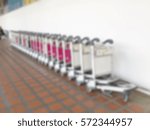 Small photo of Abstract Blur Baggage car of a luggage cart for background