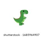 Cute Green Dino Characters With ...