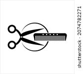 scissors and comb icon design... | Shutterstock .eps vector #2074782271