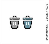 trash can icon pixel art  waste ... | Shutterstock .eps vector #2103147671