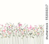 Seamless Floral Border With...