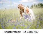Happy Woman In Corn Field With...