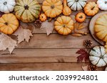 Thanksgiving Flat Lay. Pumpkins ...