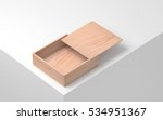 Opened Square Wooden Box Mockup ...