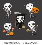 Halloween Skeleton Vector...