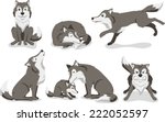 Wolf Cartoon Illustration Set