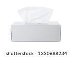 Opened tissue box on white background for print design and mock up
