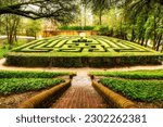 Small photo of Hedge maze behind the Governors Palace, in Colonial Williamsburg, Virginia