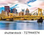 Rachel Carson Bridge (aka Ninth Street Bridge) spans Allegheny river in Pittsburgh, Pennsylvania