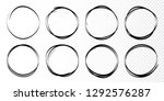 hand drawn circles sketch frame ... | Shutterstock .eps vector #1292576287