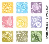 nine in one floral label ... | Shutterstock .eps vector #14987569