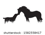 Vector Silhouette Of Horse With ...