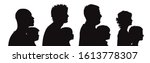 vector silhouette of profile of ... | Shutterstock .eps vector #1613778307