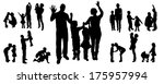 vector silhouettes of families... | Shutterstock .eps vector #175957994