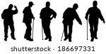 vector silhouette of old people ... | Shutterstock .eps vector #186697331