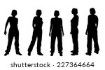 vector silhouette of a woman on ... | Shutterstock .eps vector #227364664