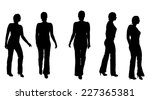 vector silhouette of a woman on ... | Shutterstock .eps vector #227365381