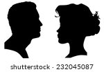 vector silhouette of a couple... | Shutterstock .eps vector #232045087