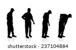 Vector Silhouette Of Old Man On ...