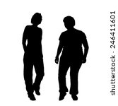 vector silhouette of a couple... | Shutterstock .eps vector #246411601