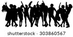 vector silhouette of a group of ... | Shutterstock .eps vector #303860567