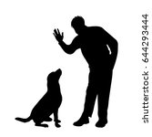 vector silhouette of man with... | Shutterstock .eps vector #644293444
