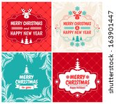 christmas set of typographic... | Shutterstock .eps vector #163901447