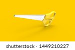 scissors 3d rendering on yellow ... | Shutterstock . vector #1449210227
