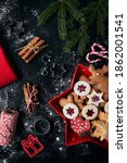 Top View Of Christmas Cookies...