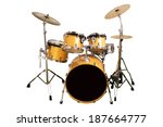 Set Of Drums Isolated With 