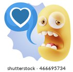 3d illustration sad character... | Shutterstock . vector #466695734