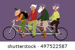 group of active seniors riding... | Shutterstock .eps vector #497522587