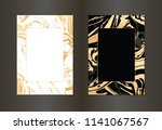 set of vector black and gold... | Shutterstock .eps vector #1141067567