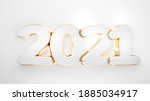 2021 bold golden white symbol... | Shutterstock . vector #1885034917