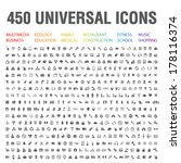 450 universal icons. | Shutterstock .eps vector #178116374