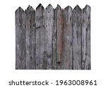 Old Wooden Fence Isolated On...