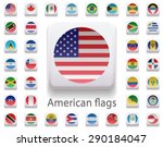 set of flags of the americas.... | Shutterstock .eps vector #290184047