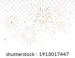 bursting fireworks with stars... | Shutterstock .eps vector #1913017447